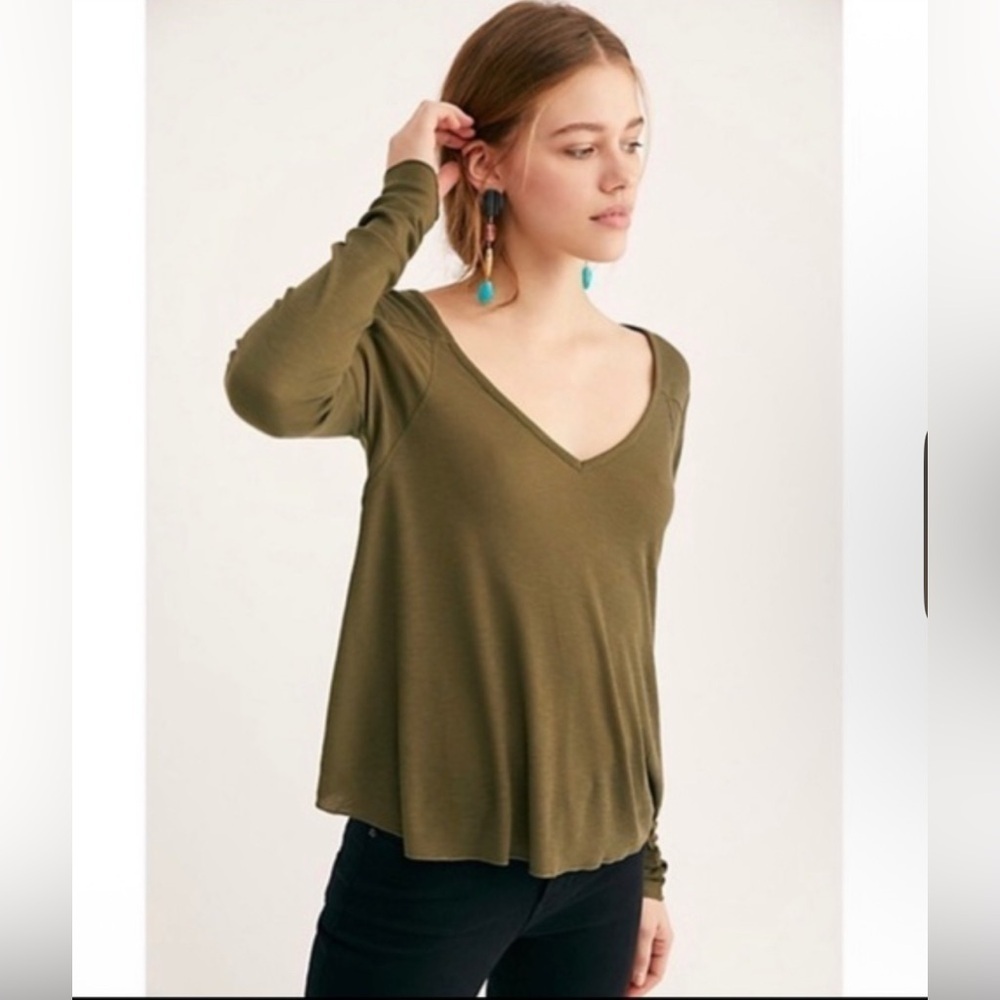 Free People Intimately Long Sleeve Rock The Boat Tee Size Medium